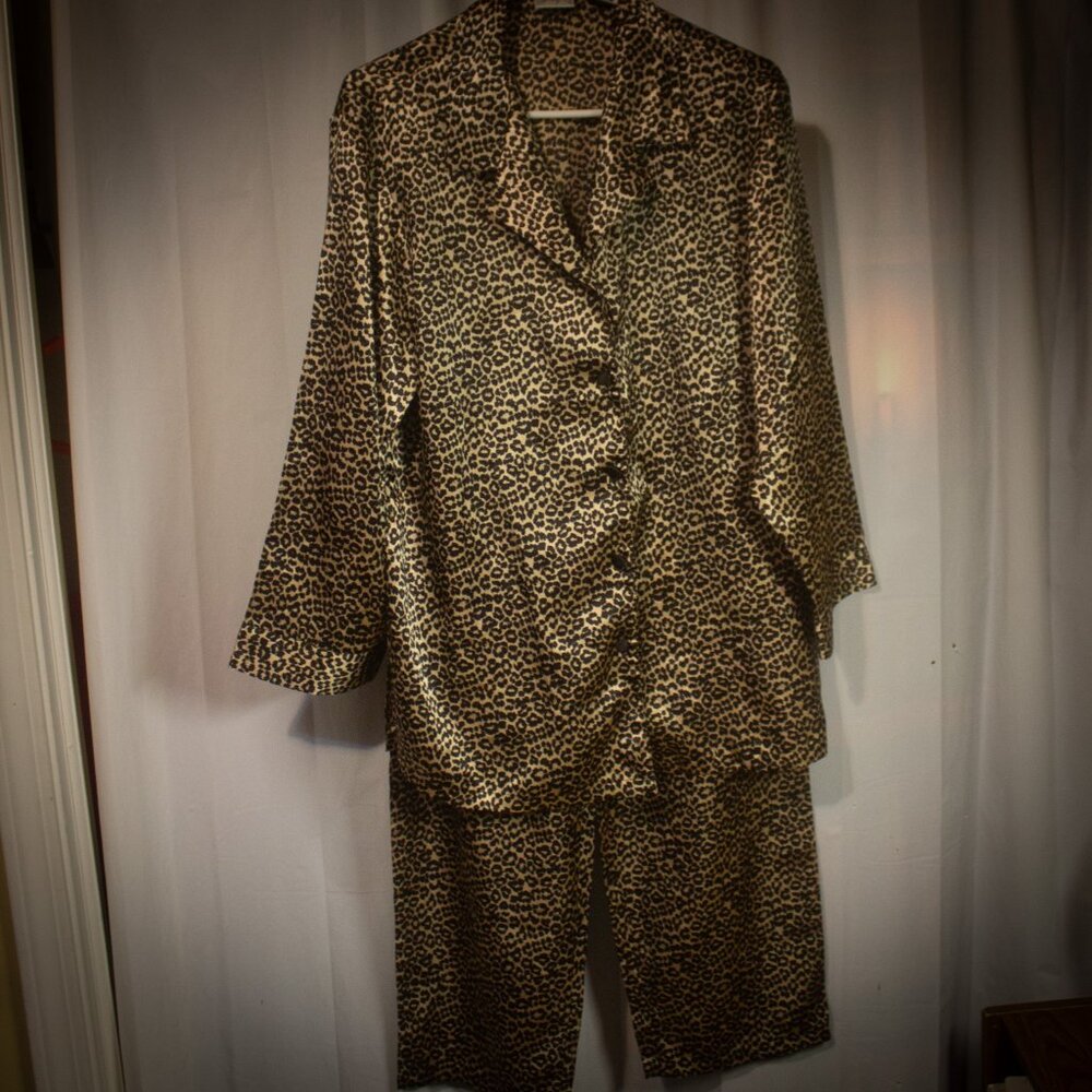 Spiegel Leopard Print Pajama Loungewear Set Size Medium